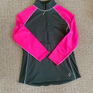 EUC JoFit raglan 3/4 sleeve pull over olive/pink size small golf tennis